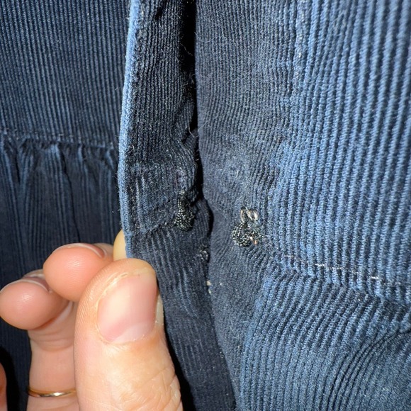 Eddie Bauer Women's Size M Black Corduroy Button Front Midi Dress Cottage Jumper - Picture 3 of 16